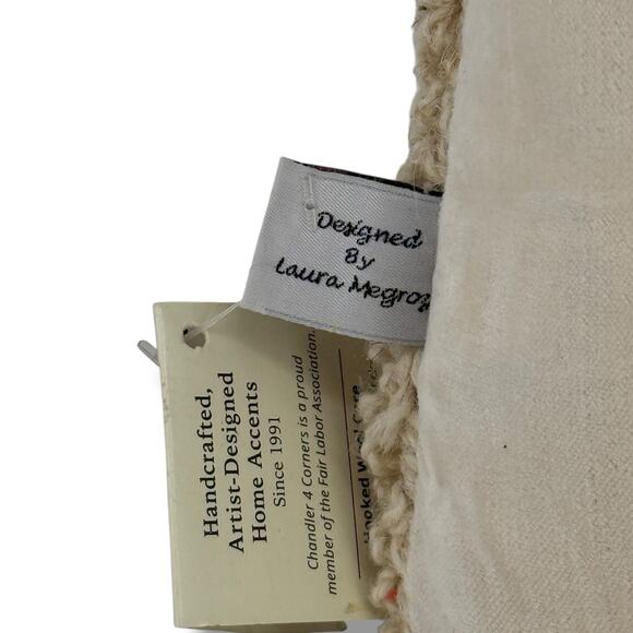 Chandler 4 Corners Hooked Wool Winter Beanie Cat Lover Throw Pillow 12" Square - Picture 5 of 5